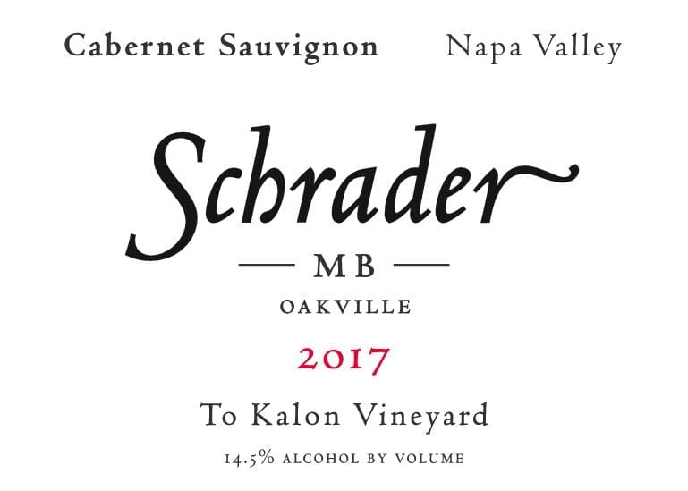 Schrader 2017 MB To Kalon Vineyard Cabernet Sauvignon - Red Wine