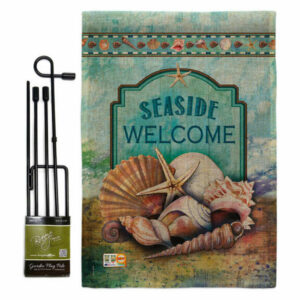 Seaside Shells Coastal Nautical Garden Flag Set