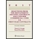 Selections from the Restatement (Second) and Uniform Commercial Code for First-Year Contracts: Statutory Supplement