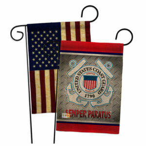 Semper Paratus US Coast Guard Burlap Americana Garden Flags Pack