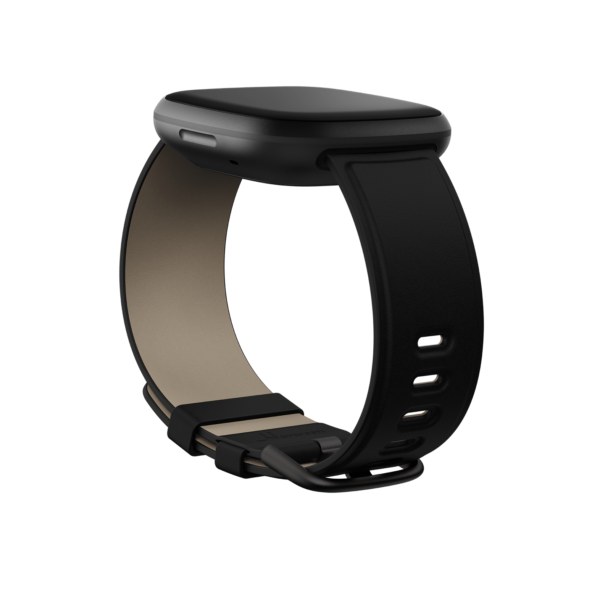 Sense & Versa 3 Premium Horween Leather Band (Black) - Small