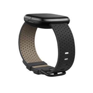 Sense & Versa 3 Premium Horween Leather Band (Perforated Charcoal) - Large