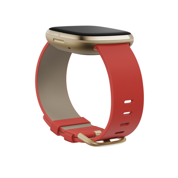 Sense & Versa 3 Premium Horween Leather Band (Poppy) - Small