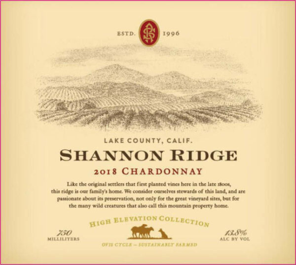 Shannon Ridge 2018 High Elevation Chardonnay - White Wine