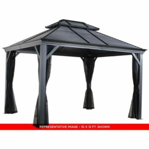 ShelterLogic Mykonos II Double Roof Gazebo 10 x 14 ft Dark Gray - Canopy/Car Ports at Academy Sports