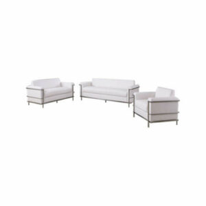 Sherry Modern Living Room Collection, White, 3 Piece Set