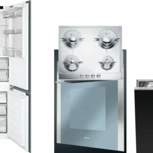 Smeg 4 Piece Kitchen Appliances Package with Bottom Freezer Refrigerator and Dishwasher in Panel Ready SMRECTWODW3