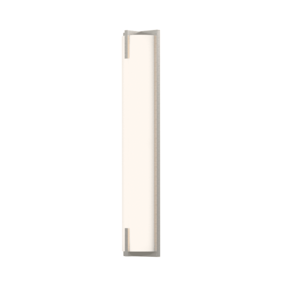 Sonneman 3797 New Edge Single Light 24" Tall Integrated LED Bath Bar with an Etched Glass Shade - ADA Compliant Satin Nickel Indoor Lighting Bathroom