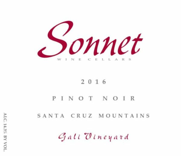 Sonnet 2016 Gali Vineyard Pinot Noir - Red Wine