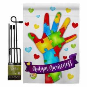 Support Autism Inspirational Support Garden Flag Set