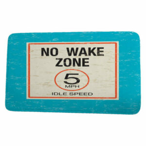 Surf, Sand, & Sea No Wake Word Print Bath Mat, Turquoise, 21"x34"