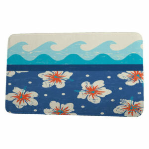 Surf, Sand, & Sea Surf, Sand, & Sea Floral Print Bath Mat, Blue, 17"x2