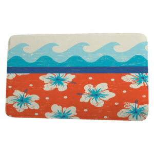 Surf, Sand, & Sea Surf, Sand, & Sea Floral Print Bath Mat, Orange, 17"