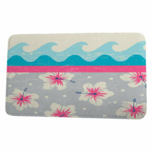 Surf, Sand, & Sea Surf, Sand, & Sea Floral Print Bath Mat, Pink, 21"x3