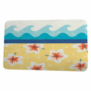 Surf, Sand, & Sea Surf, Sand, & Sea Floral Print Bath Mat, Yellow, 17"