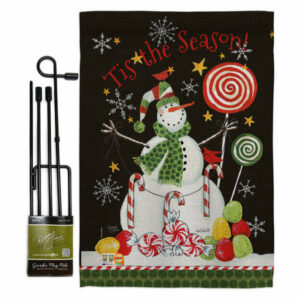 Sweet Snowmen Winter Christmas Garden Flag Set