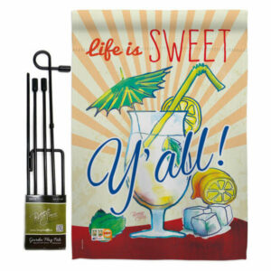 Sweet Y'all Happy Hour & Drinks Beverages Garden Flag Set