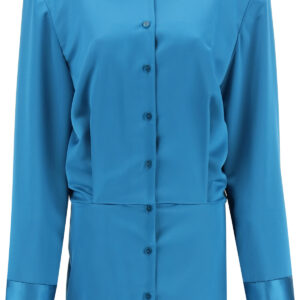 THE ATTICO MARGOT MINI SHIRT DRESS 42 Blue