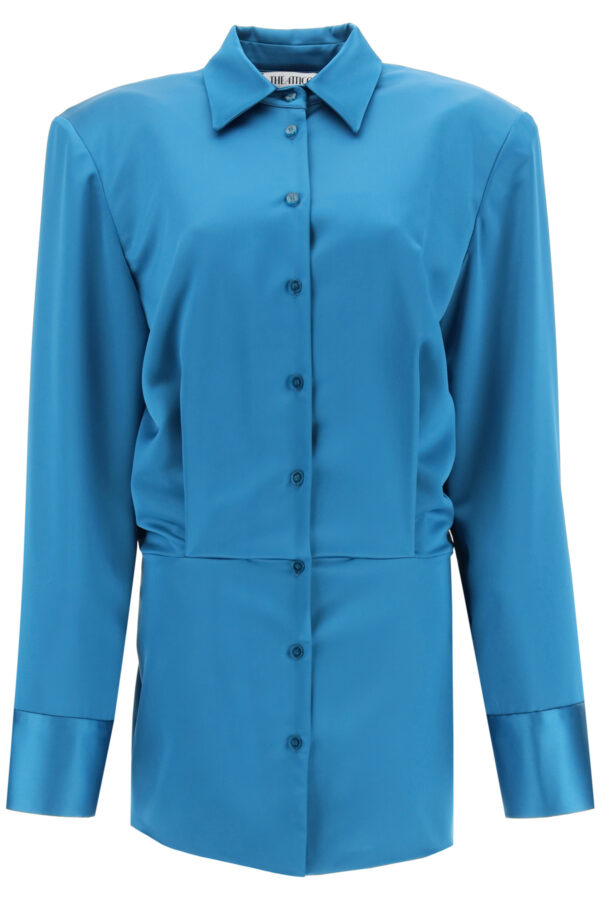 THE ATTICO MARGOT MINI SHIRT DRESS 42 Blue