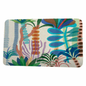 Tropical Resort Tropical Jungle Floral Print Bath Mat, Gold, 17"x24"