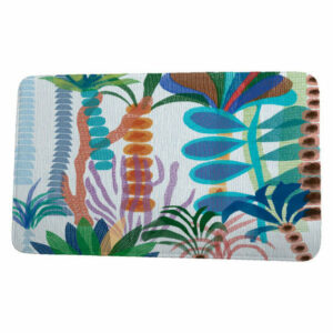 Tropical Resort Tropical Jungle Floral Print Bath Mat, Light Blue, 17"