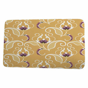 Tropical Resort West Indies Floral Print Bath Mat, Gold, 17"x24"