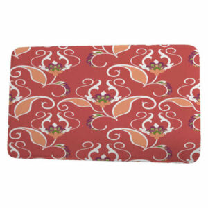 Tropical Resort West Indies Floral Print Bath Mat, Orange, 17"x24"