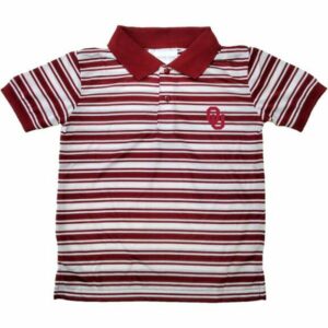 Two Feet Ahead Toddler Boys University of Oklahoma Stripe Golf Polo Shirt Red, 3 Toddler - NCAA Youth Apparel at Academy Sports