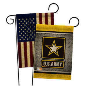 US Army Steel Burlap Americana Garden Flags Pack