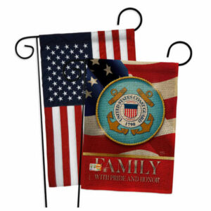 US Coast Guard Family Honor Burlap Americana Garden Flags Pack