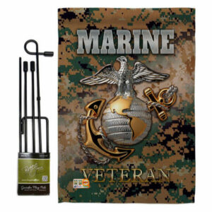 US Marine Veteran Americana Garden Flag Set