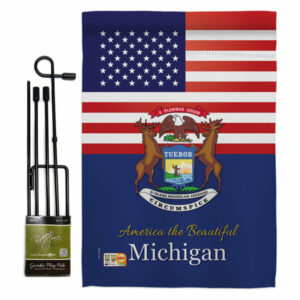 US Michigan Americana States Garden Flag Set