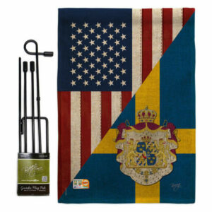 US Sweden Friendship Flags of the World US Friendship Garden Flag Set