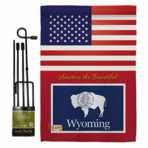 US Wyoming Americana States Garden Flag Set