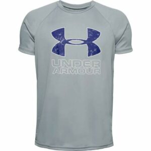 Under Armour Boys' Tech Hybrid Logo Graphic T-Shirt Light Gray, X-Large - Boy's Athletic Tops at Academy Sports