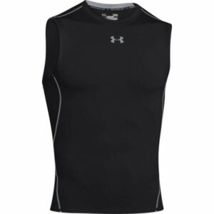 Under Armour Men's HeatGear Armour Compression Sleeveless T-Shirt Black/Steel, Large - Men's Athletic Performance Tops at Academy Sports