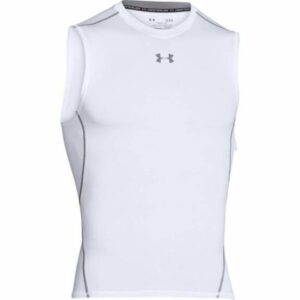 Under Armour Men's HeatGear Armour Compression Sleeveless T-Shirt White/Graphite, Large - Men's Athletic Performance Tops at Academy Sports