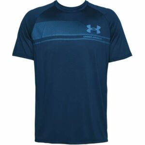 Under Armour Men's Logo Wordmark Tech T-Shirt Blue Dark, Small - Men's Athletic Performance Tops at Academy Sports