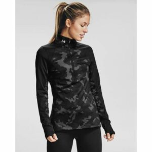 Under Armour Women's ColdGear Armour Camo 1/2 Zip Base Layer Black, X-Small - Women's Athletic Performance Tops at Academy Sports