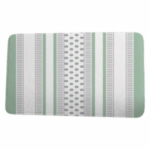 Upscale Getaway Comb Dot Stripe Print Bath Mat, Purple, 21"x34"