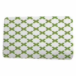 Upscale Getaway Criss Cross Geometric Print Bath Mat, Green, 17"x24"