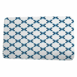 Upscale Getaway Criss Cross Geometric Print Bath Mat, Light Blue, 17"x