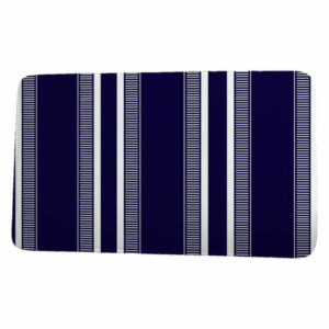 Upscale Getaway Dashing Stripe Stripe Print Bath Mat, Navy Blue, 17"x2