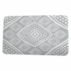 Upscale Getaway Diamond Jill Geometric Print Bath Mat, Gray, 21"x34"