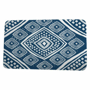 Upscale Getaway Diamond Jill Geometric Print Bath Mat, Navy Blue, 17"x