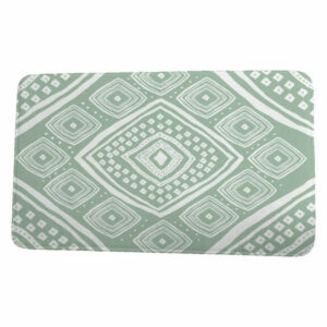 Upscale Getaway Diamond Jill Geometric Print Bath Mat, Soft Green, 21"