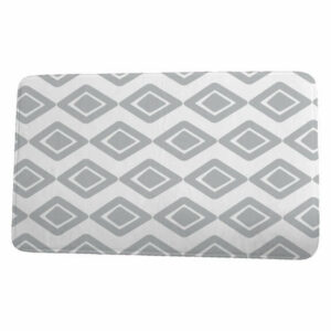 Upscale Getaway Diamond Jive 1 Geometric Print Bath Mat, Gray, 17"x24"