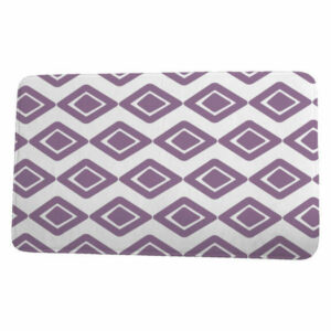 Upscale Getaway Diamond Jive 1 Geometric Print Bath Mat, Purple, 17"x2