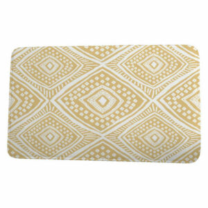 Upscale Getaway L'il Diamond Jill Geometric Print Bath Mat, Gold, 21"x