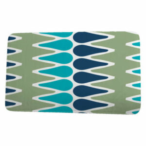 Upscale Getaway Picks Geometric Print Bath Mat, Green/Blue, 17"x24"